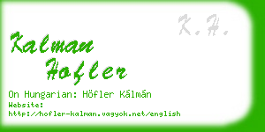 kalman hofler business card